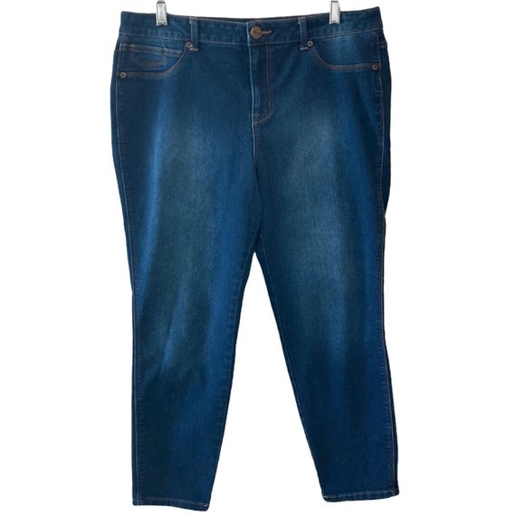 A3 Denim Jeans Daerk Wash Stretch Womens Size 16P - Picture 1 of 6